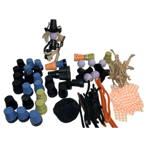 Halloween Wooden Witch and Monster Craft Pieces- Easy Craft Project - Picture 2 of 8